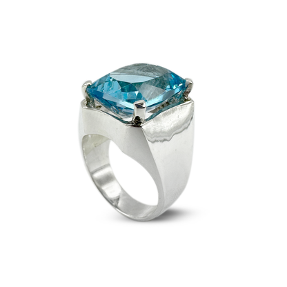 Blue Topaz Men Ring - Royal wear