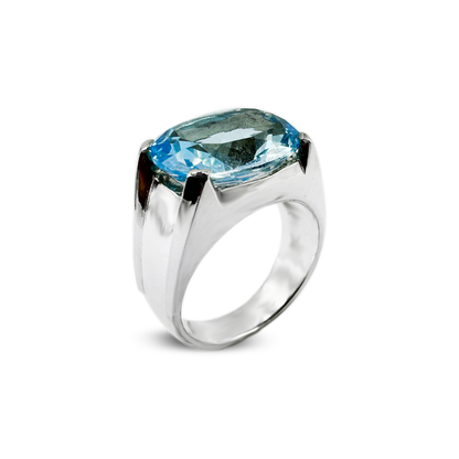 Blue Topaz Men Ring - Fashion wear