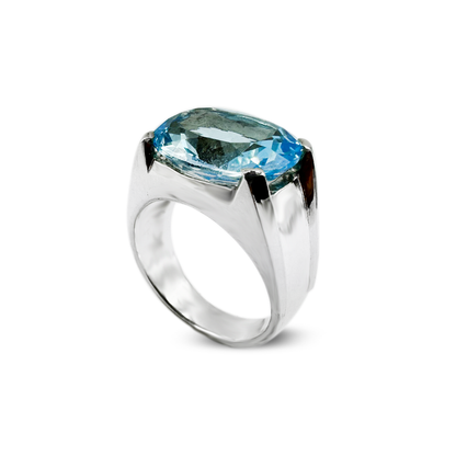 Blue Topaz Men Ring - Fashion wear