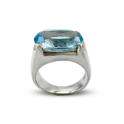 Blue Topaz Men Ring - Fashion wear