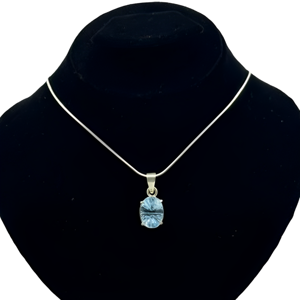 Blue Topaz Pendant - 4 Ping Design