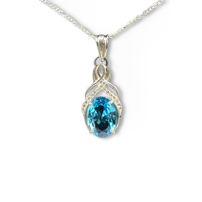 Blue Topaz Pendant - Serenity Drop