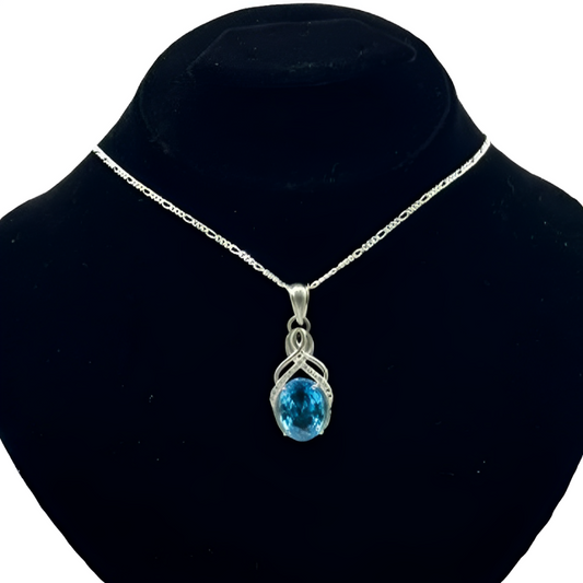 Blue Topaz Pendant - Serenity Drop