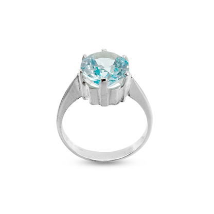 Blue Topaz Women Ring - Vintage Cup Design