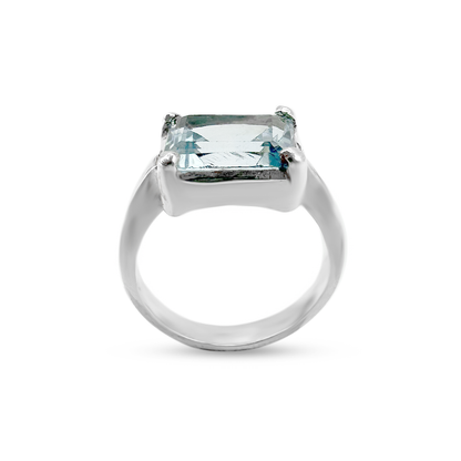 Blue Topaz Women Ring - Work Wear Design