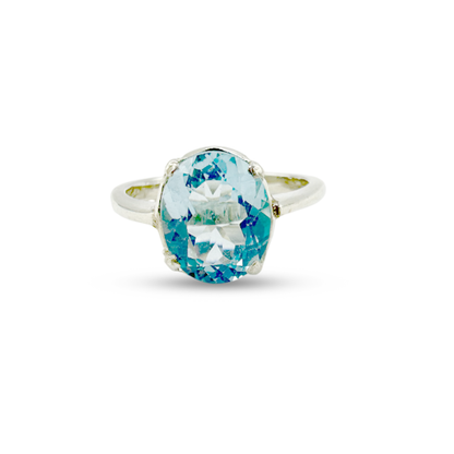 Blue Topaz Women Ring - Sleek Wear Design