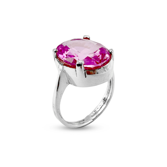Pink Topaz Women Ring - Regular wear Design
