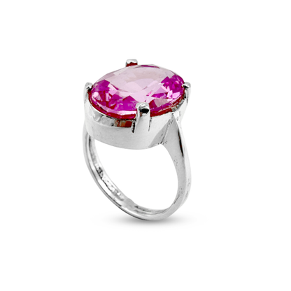 Pink Topaz Women Ring - Regular wear Design