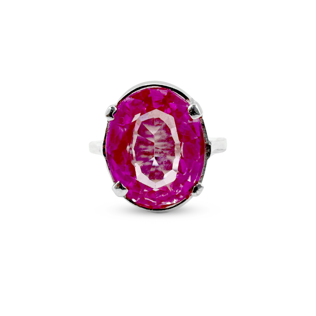 Pink Topaz Women Ring - Regular wear Design