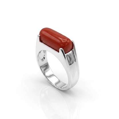Coral Men Ring - Pill Shape