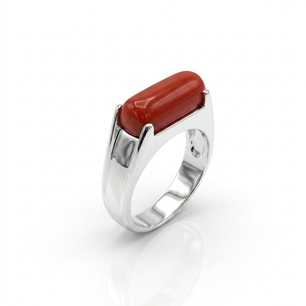 Coral Men Ring - Pill Shape
