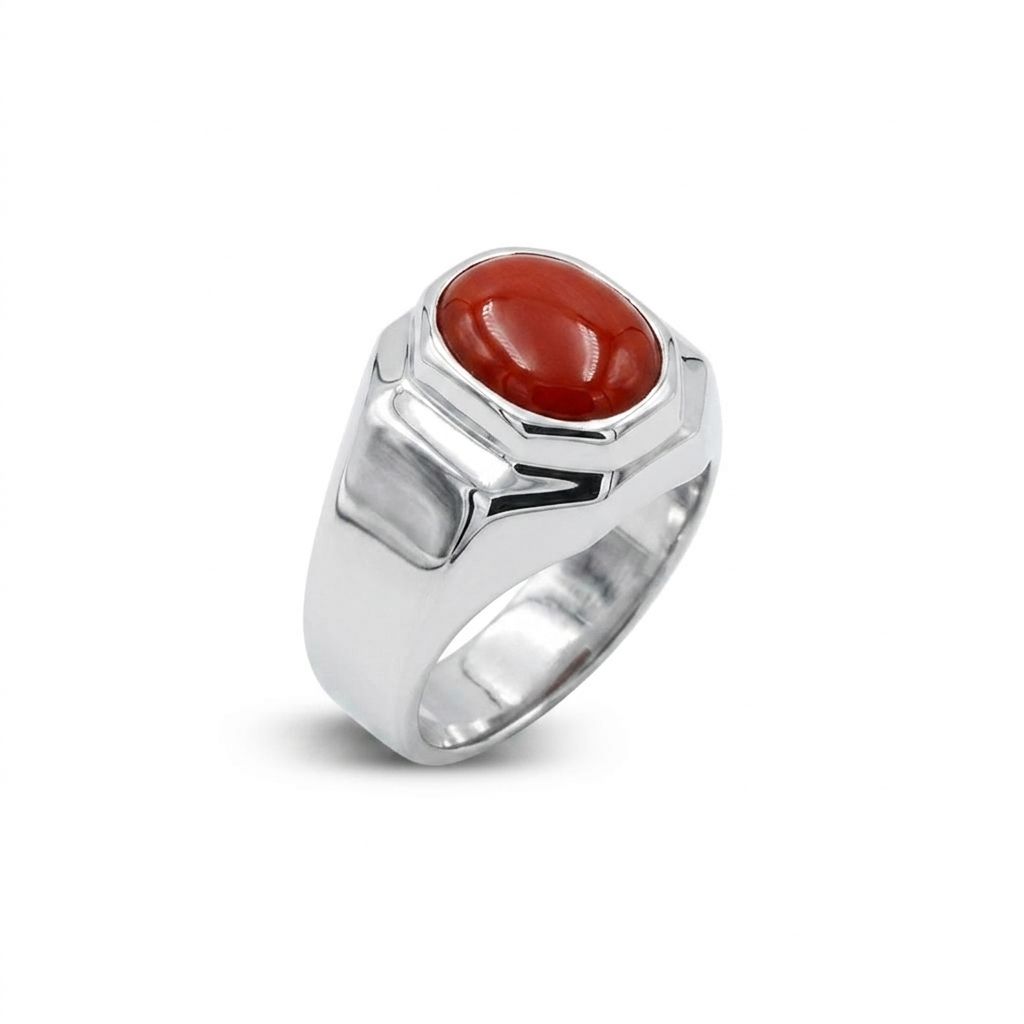 Coral Men Ring - Openwork Beze