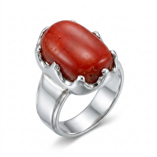 Coral Men Ring - Scalloped Crown
