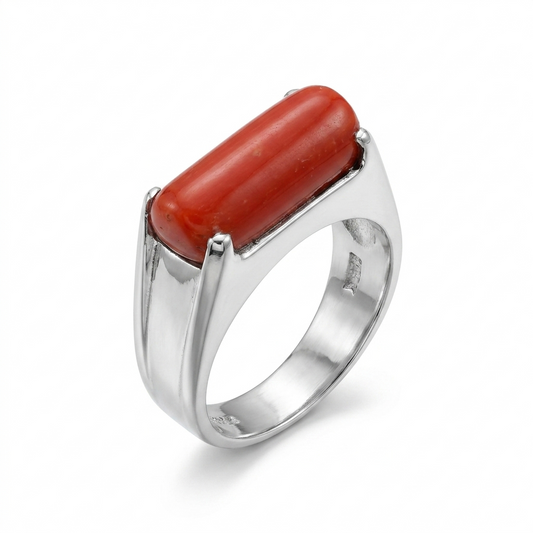 Coral Men Ring - Long Bar