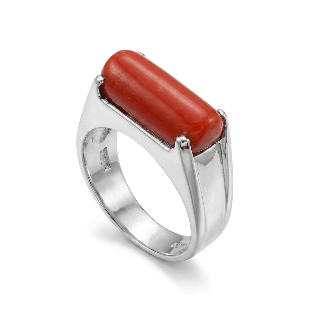 Coral Men Ring - Long Bar