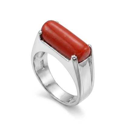 Coral Men Ring - Long Bar