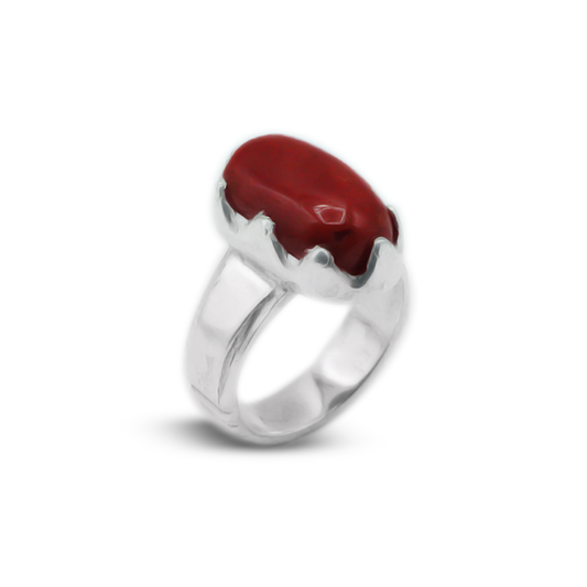 Coral Men Ring – Crown Cup Ring