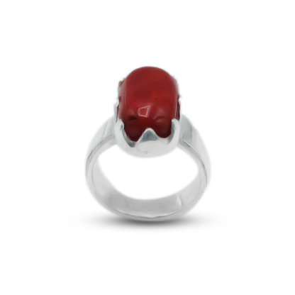 Coral Men Ring – Crown Cup Ring