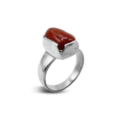 Coral Men Ring – Chevron Ring