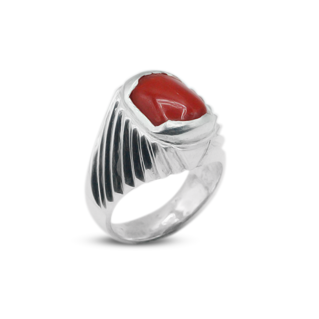 Coral Men Ring – Crossline Ring