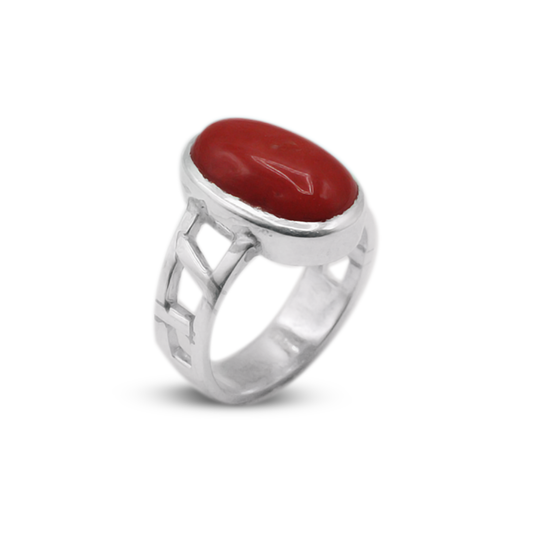 Coral Men Ring – Bezel Ring