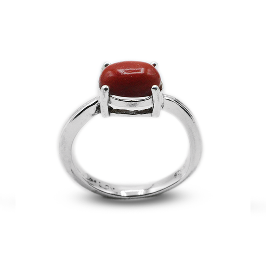 Coral Women Ring – Simple Wave Band