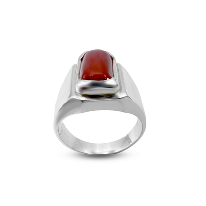 Coral Men Ring - Creasent Ring Design