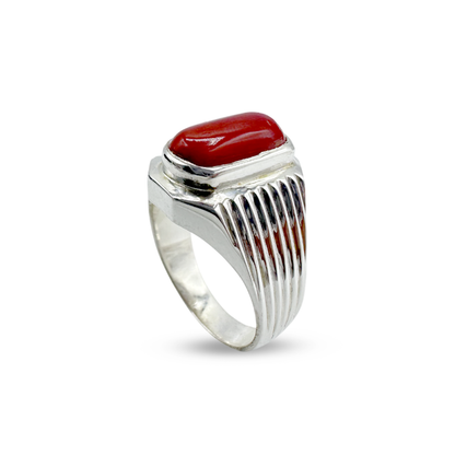 Coral Men Ring - Waterfall Band Design