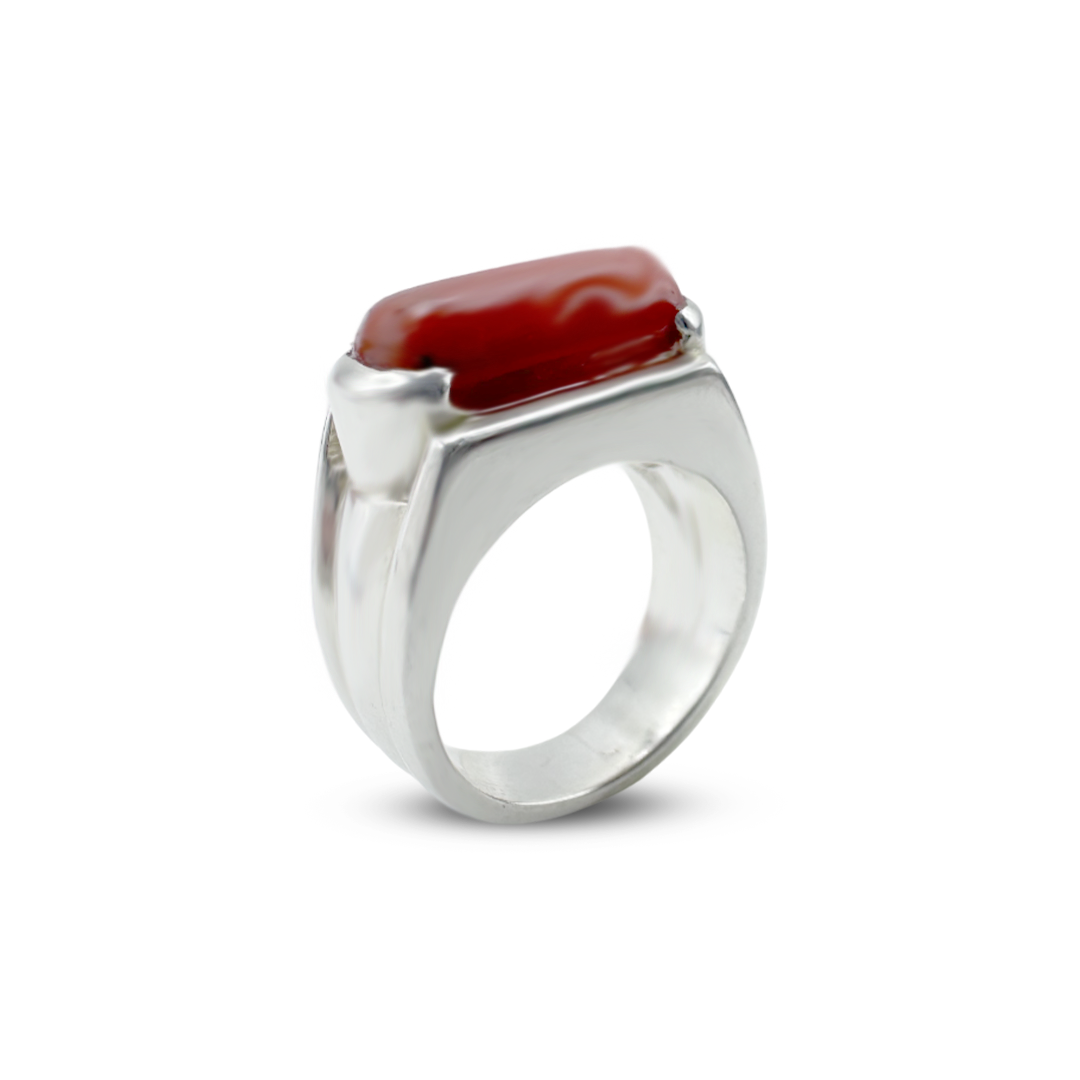 Coral Men Ring - Broad Band Design – Jawa Gems