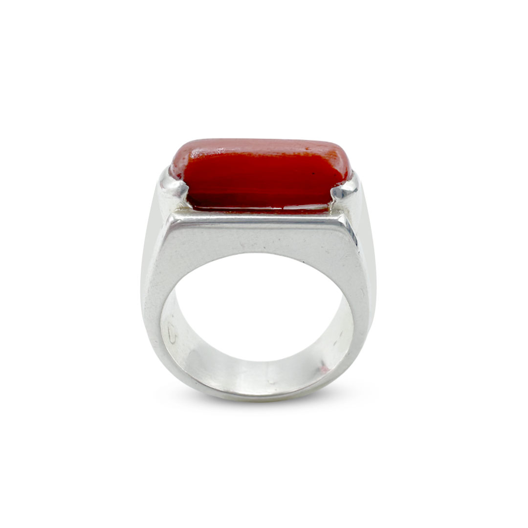 Coral Men Ring - Broad Band Design