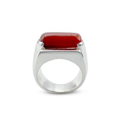 Coral Men Ring - Broad Band Design