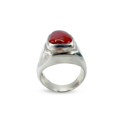 Coral Men Ring - Signet Band Design