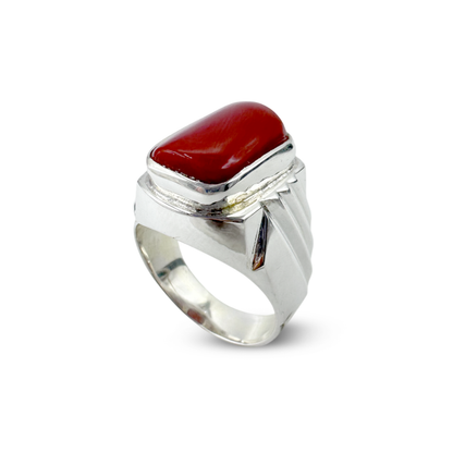 Coral Men Ring - Geomatric Design