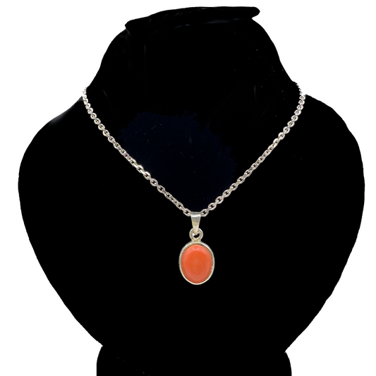 Coral Pendant - Oval Bage Design
