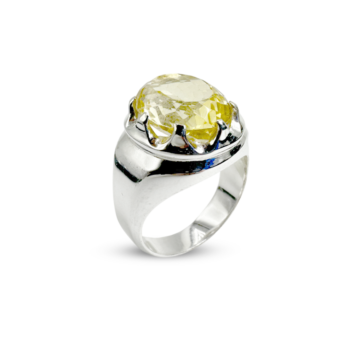 Citrine Men Ring - Nail Cup design