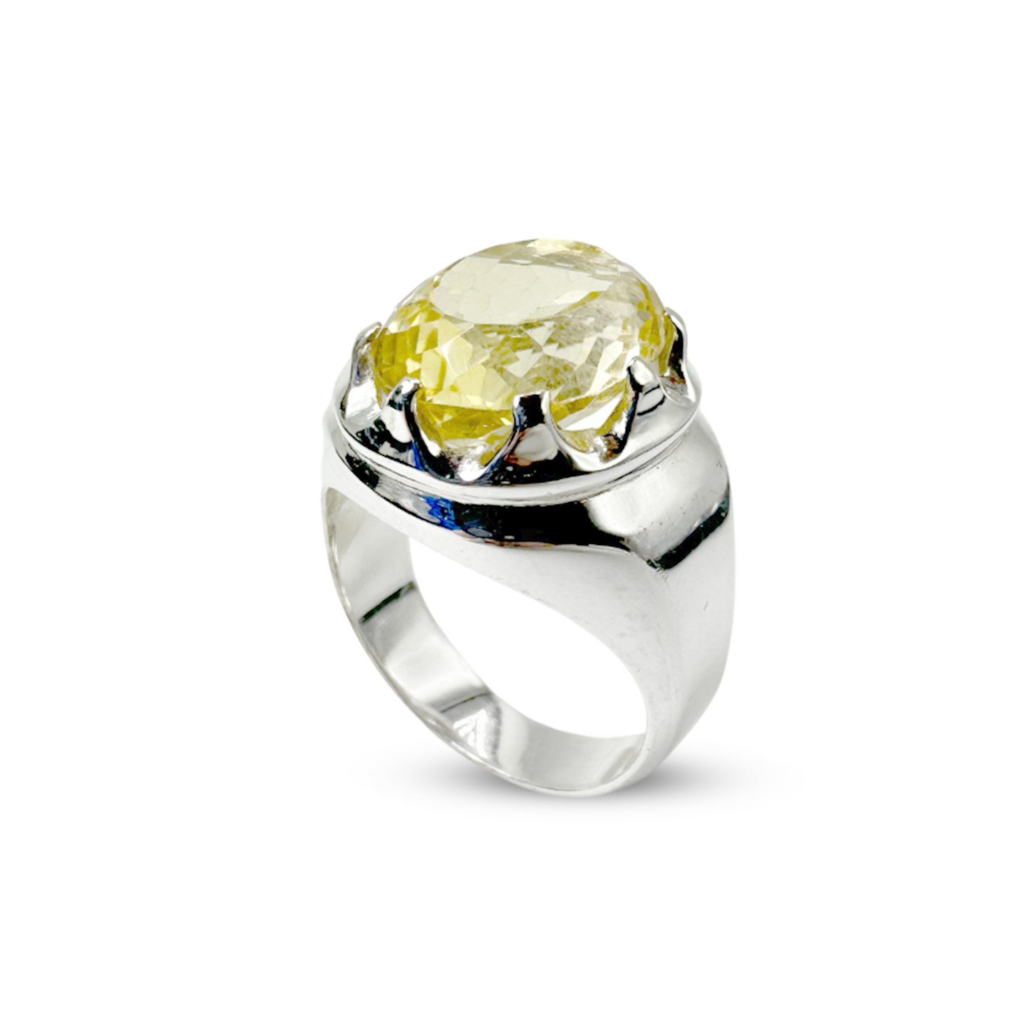 Citrine Men Ring - Nail Cup design