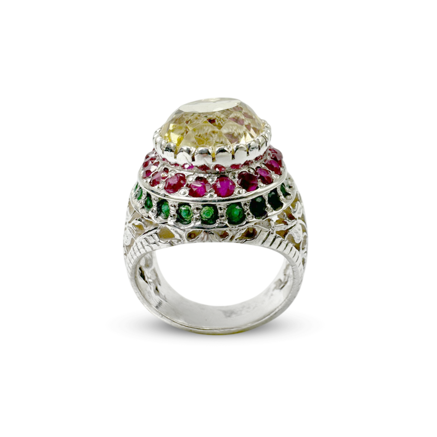 Citrine Men Ring - Jewel Row Design