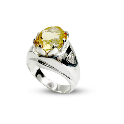 Citrine Men Ring - Pine Top Design