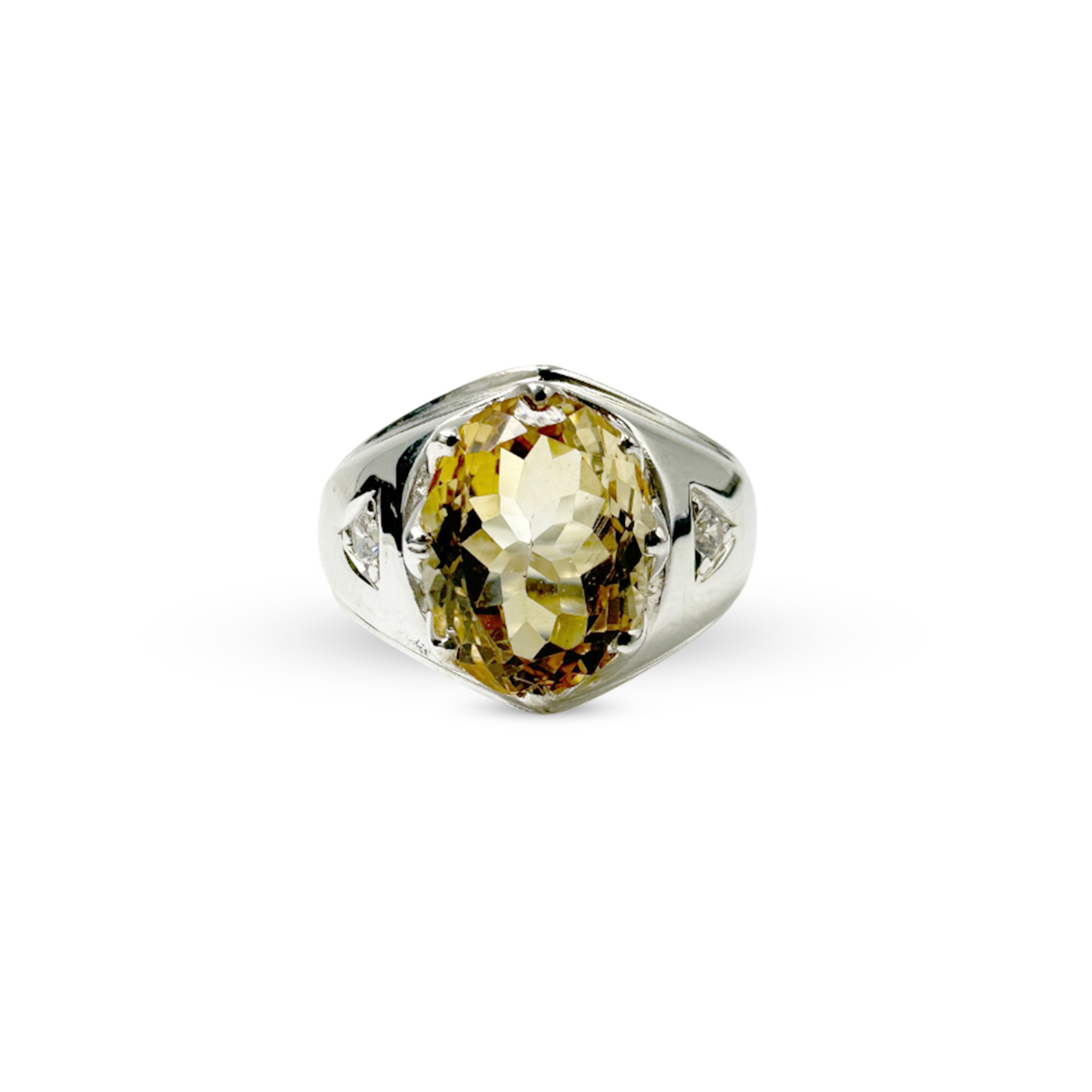 Citrine Men Ring - Pine Top Design
