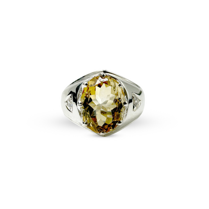 Citrine Men Ring - Pine Top Design