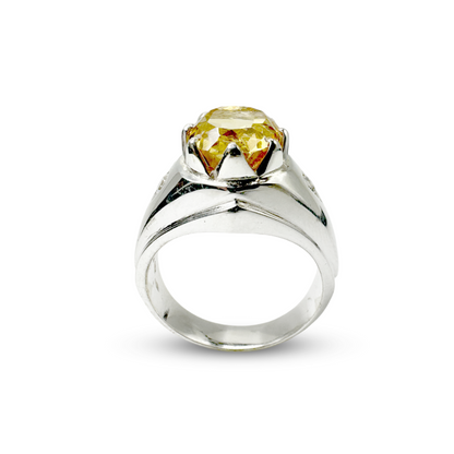 Citrine Men Ring - Pine Top Design