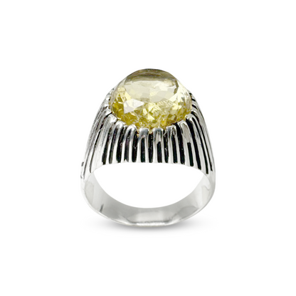 Citrine Men Ring - Sheild Design