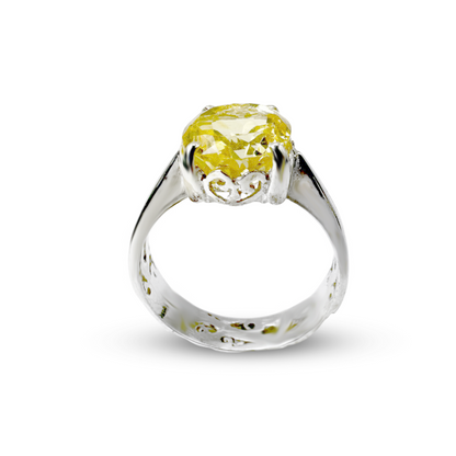 Citrine Women Ring - Ingrave Band Design