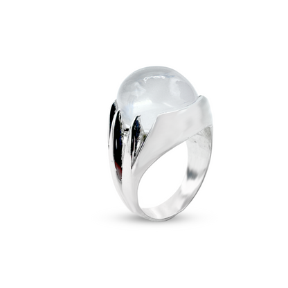 Dur e Najaf Men Ring - Heart Wave Band Design