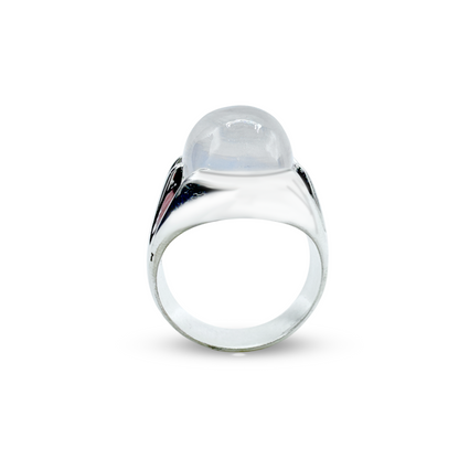 Dur e Najaf Men Ring - Heart Wave Band Design