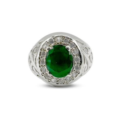 Emerald Men Ring -  Italian Ring