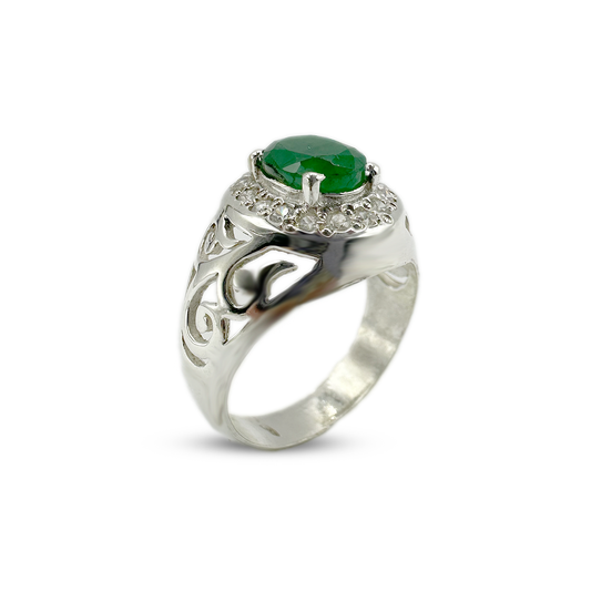 Emerald Men Ring -  Italian Ring