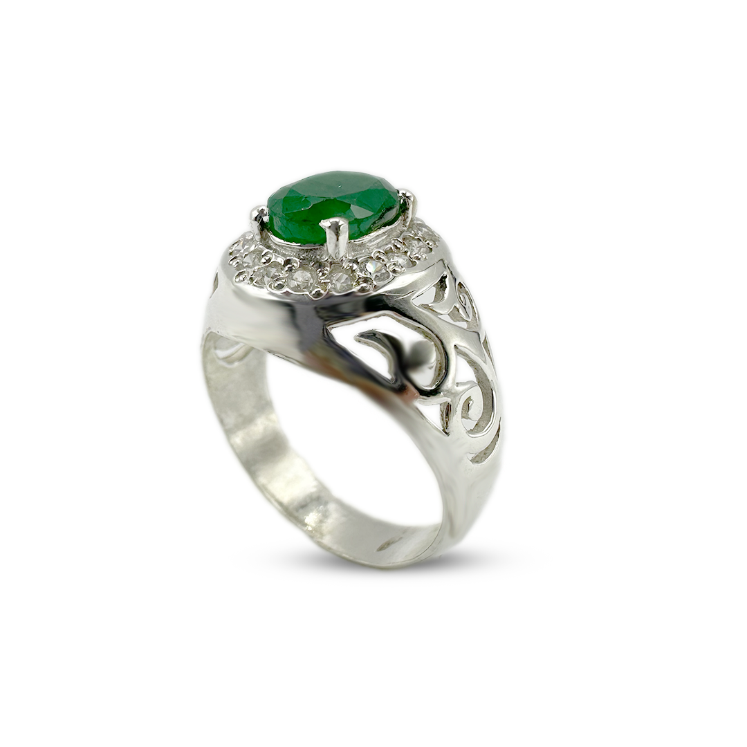 Emerald Men Ring -  Italian Ring