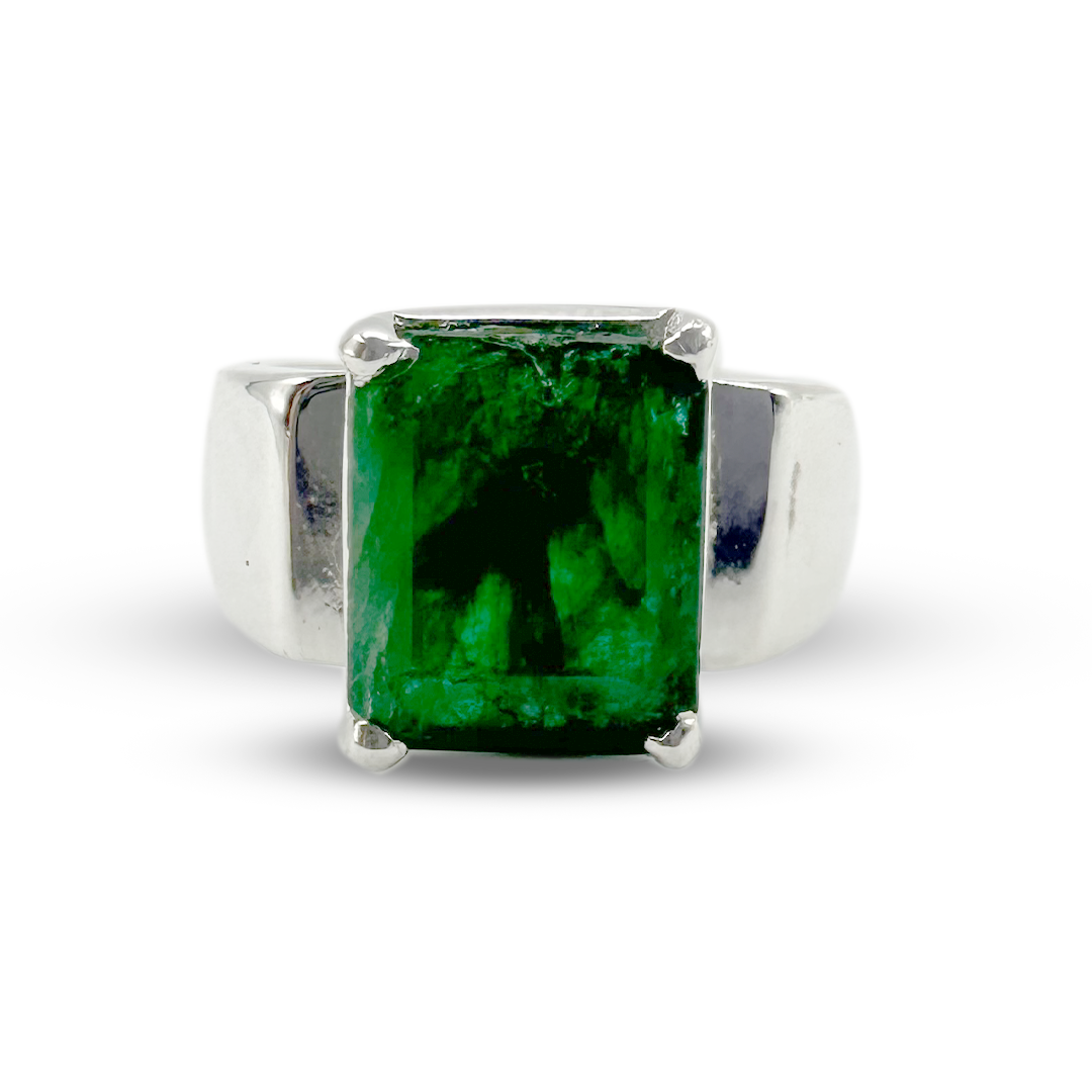 Emerald Men Ring - Broad Collar Design