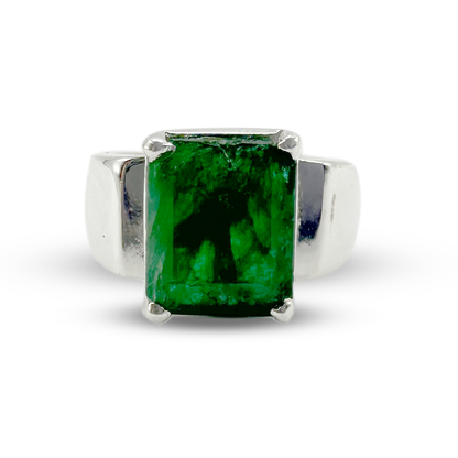 Emerald Men Ring - Broad Collar Design
